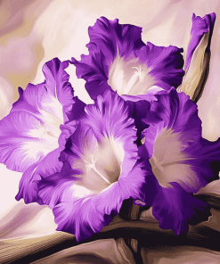 Purple Gladiolus Blossoms Diamond Painting