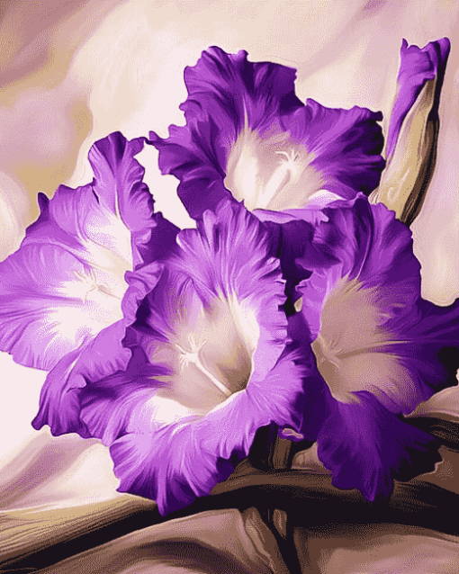 Purple Gladiolus Blossoms Diamond Painting