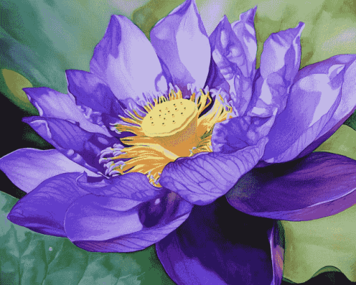 Purple Lotus Blossoms Diamond Painting