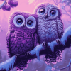 Purple Owl Animation Diamond Painting