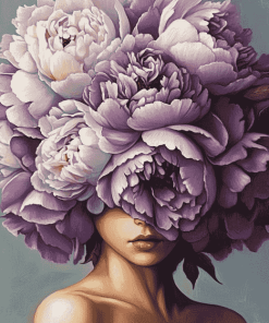 Purple Peonies Floral Diamond Painting