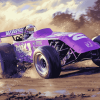 Purple Sprint Car Excitement Diamond Painting