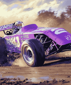 Purple Sprint Car Excitement Diamond Painting