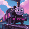 Purple Thomas and Friends Diamond Painting