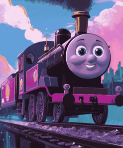 Purple Thomas and Friends Diamond Painting