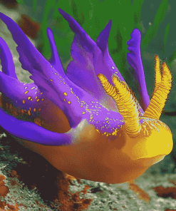 Purple Yellow Sea Slug Diamond Painting