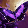 Purple and Black Butterfly Diamond Painting