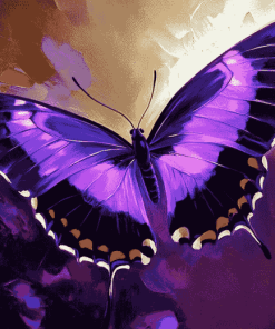 Purple and Black Butterfly Diamond Painting