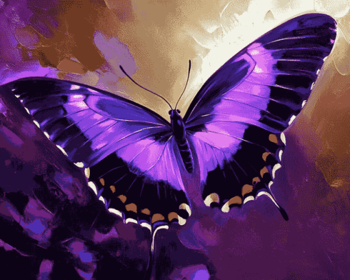 Purple and Black Butterfly Diamond Painting