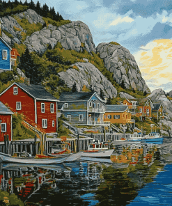 Quidi Vidi River Landscape Diamond Painting