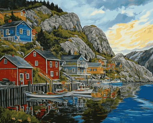 Quidi Vidi River Landscape Diamond Painting