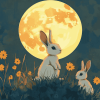 Rabbit and Moon Diamond Painting