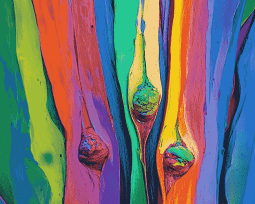 Rainbow Eucalyptus Colorful Trees Diamond Painting