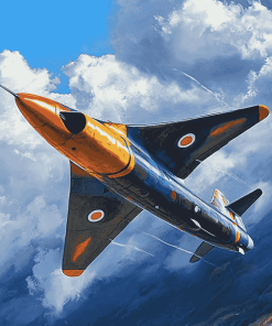 Rainbow Hawker Hunter Jets Diamond Painting