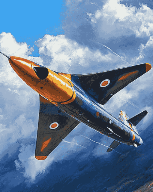 Rainbow Hawker Hunter Jets Diamond Painting