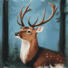 Rainy Day Deer Diamond Painting