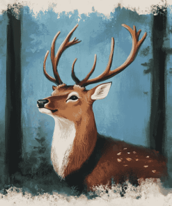 Rainy Day Deer Diamond Painting