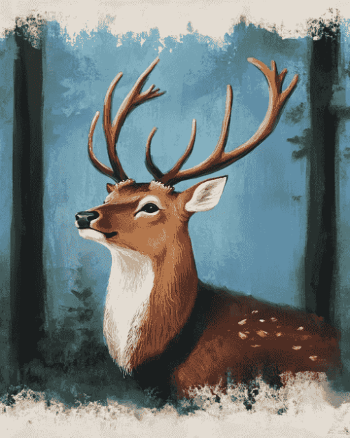 Rainy Day Deer Diamond Painting