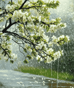 Rainy Spring Landscape Diamond Painting