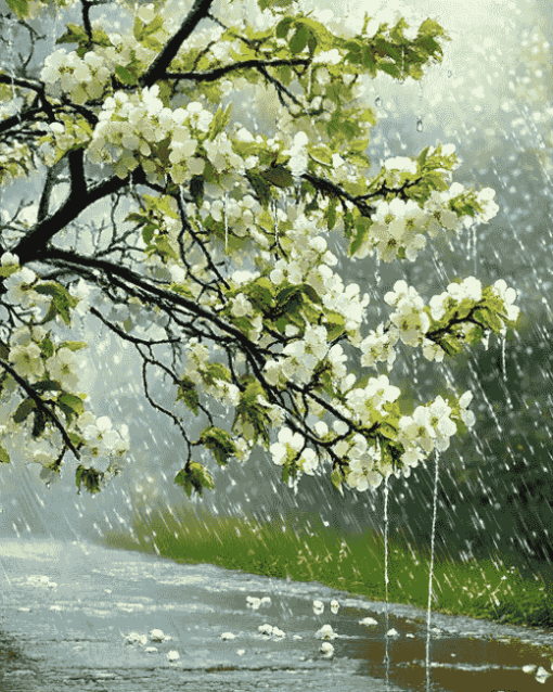 Rainy Spring Landscape Diamond Painting