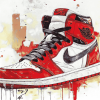 Red Air Jordan Sneakers Diamond Painting