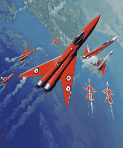 Red Arrows Vulcan Jets Diamond Painting