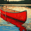 Red Canoe Lake Adventure Diamond Painting