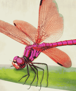 Red Dragonfly Insect Diamond Painting