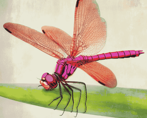 Red Dragonfly Insect Diamond Painting