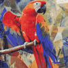 Red Eclectus Colorful Birds Diamond Painting