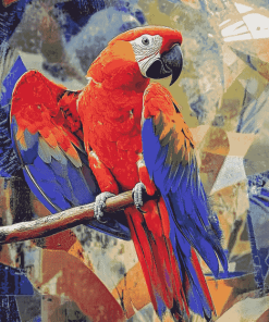 Red Eclectus Colorful Birds Diamond Painting