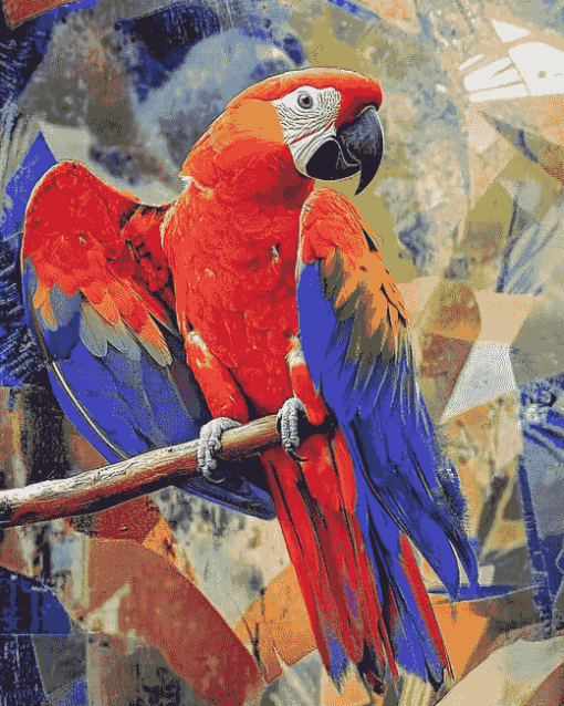 Red Eclectus Colorful Birds Diamond Painting