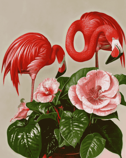 Red Flamingo Diamond Painting