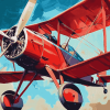 Red Fokkerdi Aircraft Diamond Painting