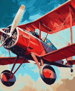 Red Fokkerdi Aircraft Diamond Painting