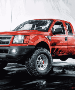 Red Ford Ranger 2007 Truck Diamond Painting