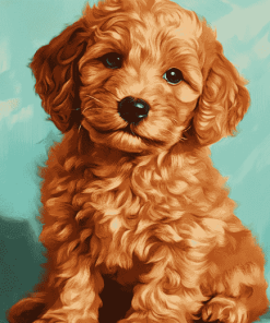 Red Goldendoodle Puppy Diamond Painting