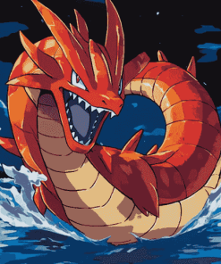 Red Gyarados Dragon Diamond Painting