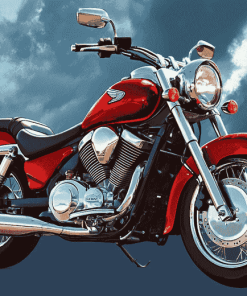 Red Honda Shadow Engines Diamond Painting