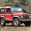 Red Land Rover SUV Diamond Painting