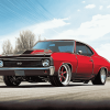 Red Nova Chevy Car Diamond Painting