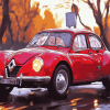 Red Renault Car Diamond Painting