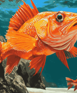 Red Rockfish Koi Carp Diamond Painting