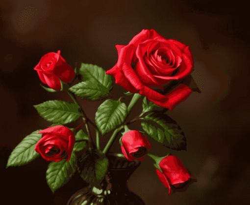 Red Rose Blossoms Diamond Painting