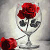 Red Rose Glass Bloom Diamond Painting