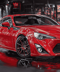 Red Scion Sports Car Diamond Painting