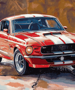 Red Shelby Mustang Art Diamond Painting