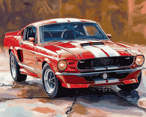 Red Shelby Mustang Art Diamond Painting