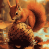 Red Squirrel Acorn Diamond Painting