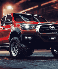 Red Toyota Hilux Truck Diamond Painting